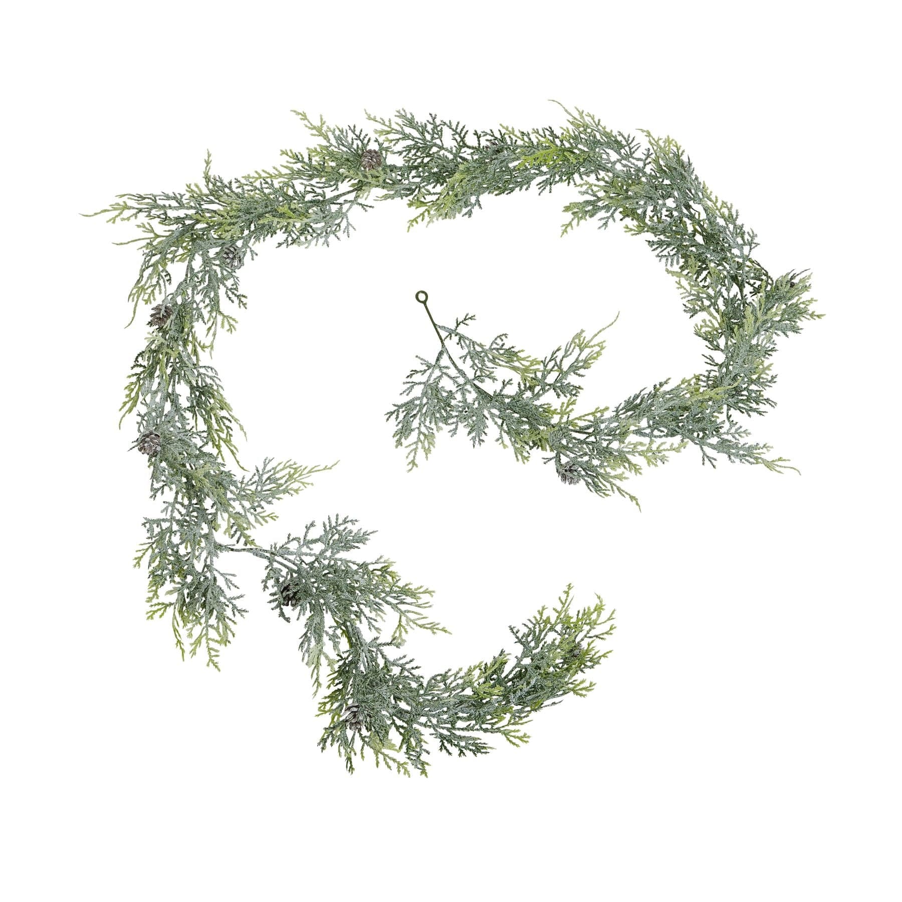 Frosted Pine Garland with Pine Cones